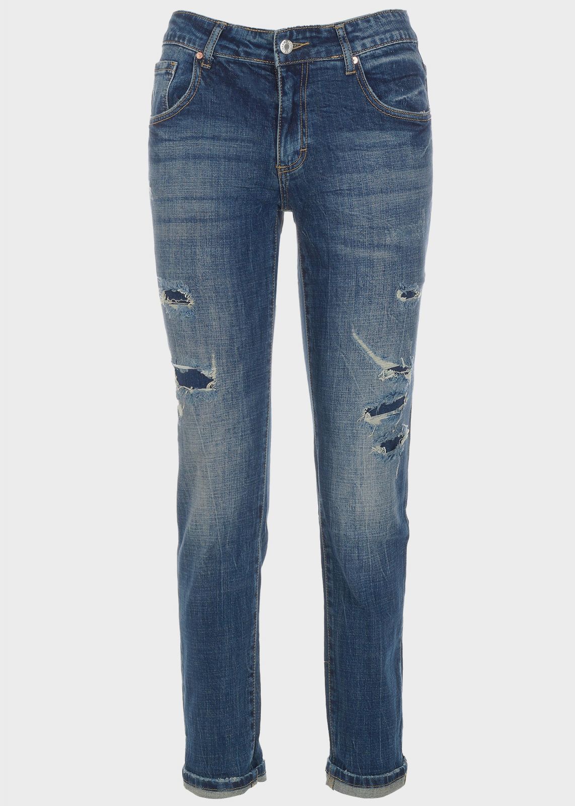 Γυναικείο jean mom fit distressed