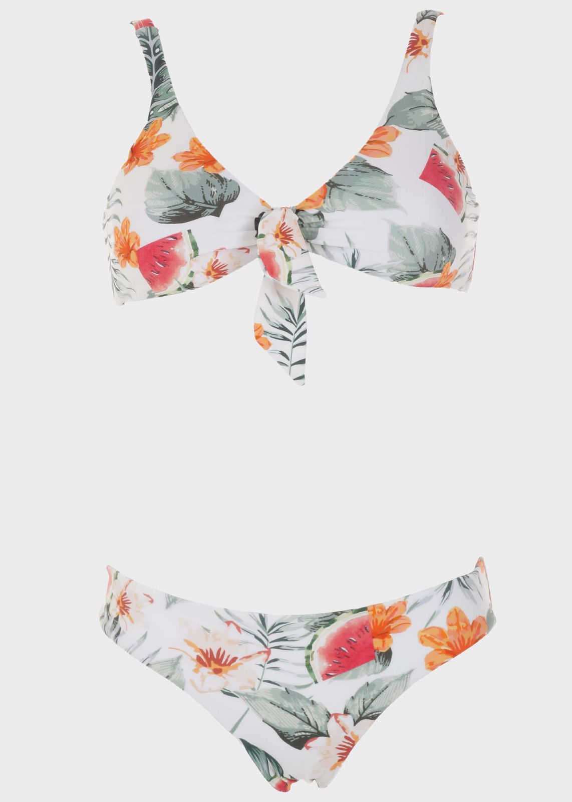 Γυναικείο σετ μαγιό bikini all print floral slip κανονική γραμμή.Καλύπτει B CUP