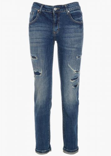 Γυναικείο jean mom fit distressed