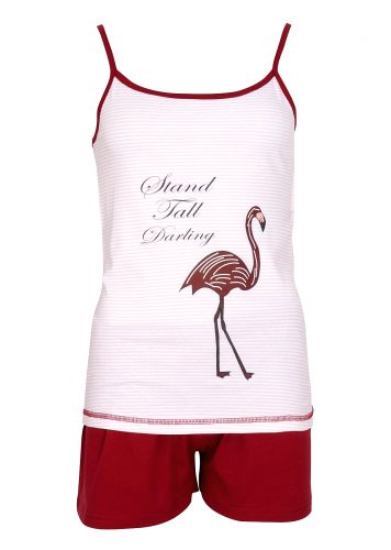 Γυναικείο baby-doll λεπτό ραντάκι print flamingo.